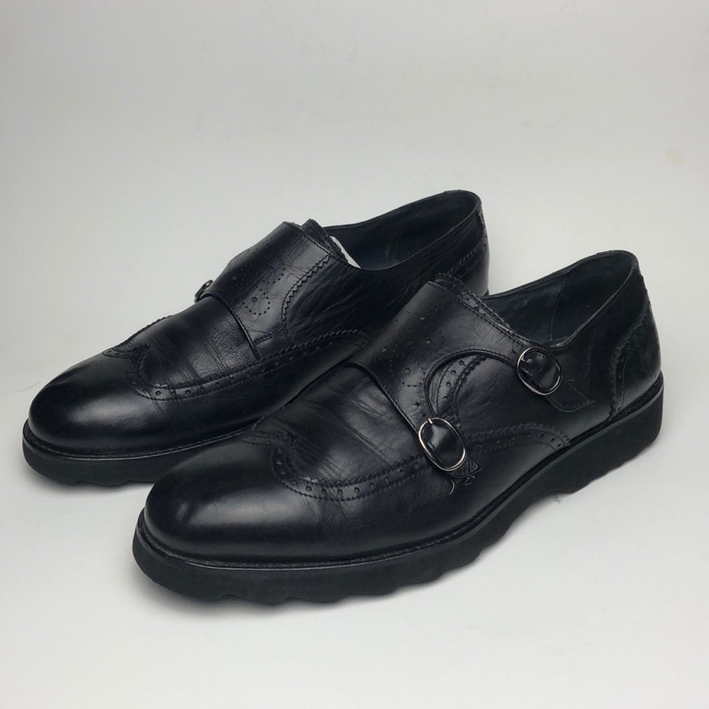 SARAR Black Monk Strap Leather